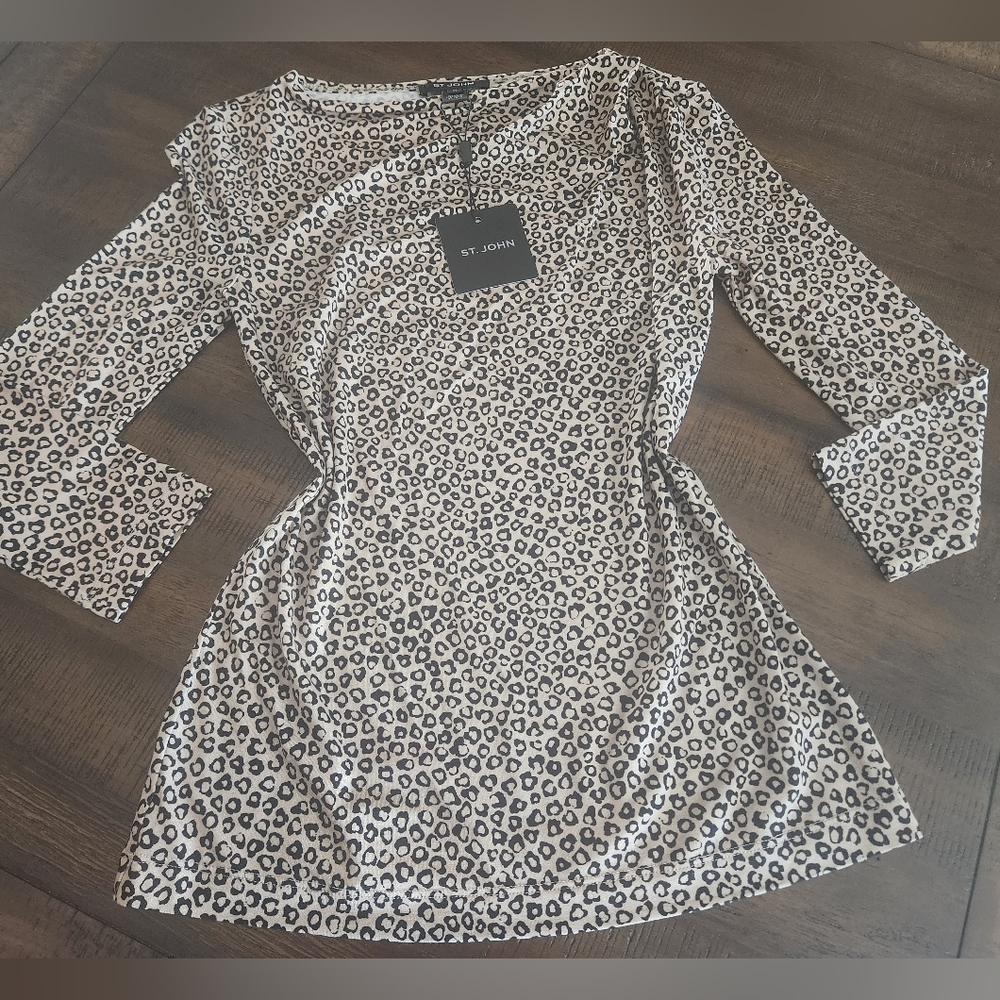 NWT St. John Leopard‎ Print Top XS